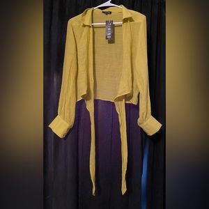 Timing women’s yellow tie front top size S